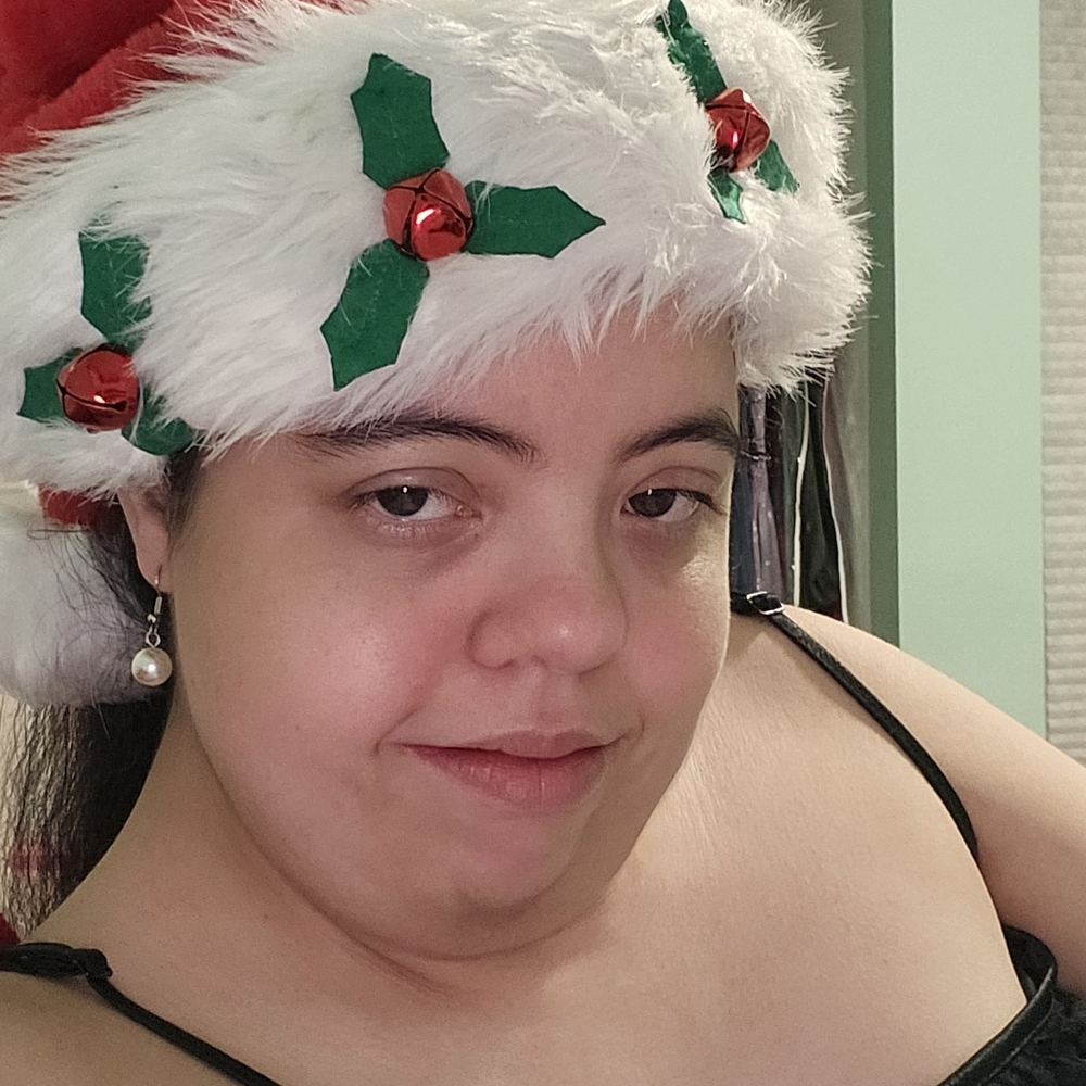 Festive Holiday Santa Hat with Holly Accents